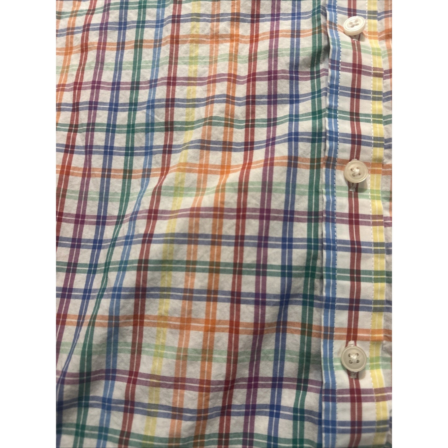 Club Room Size L Rainbow Checkers Long Sleeve Casual Button Down Shirt Mens 1D13