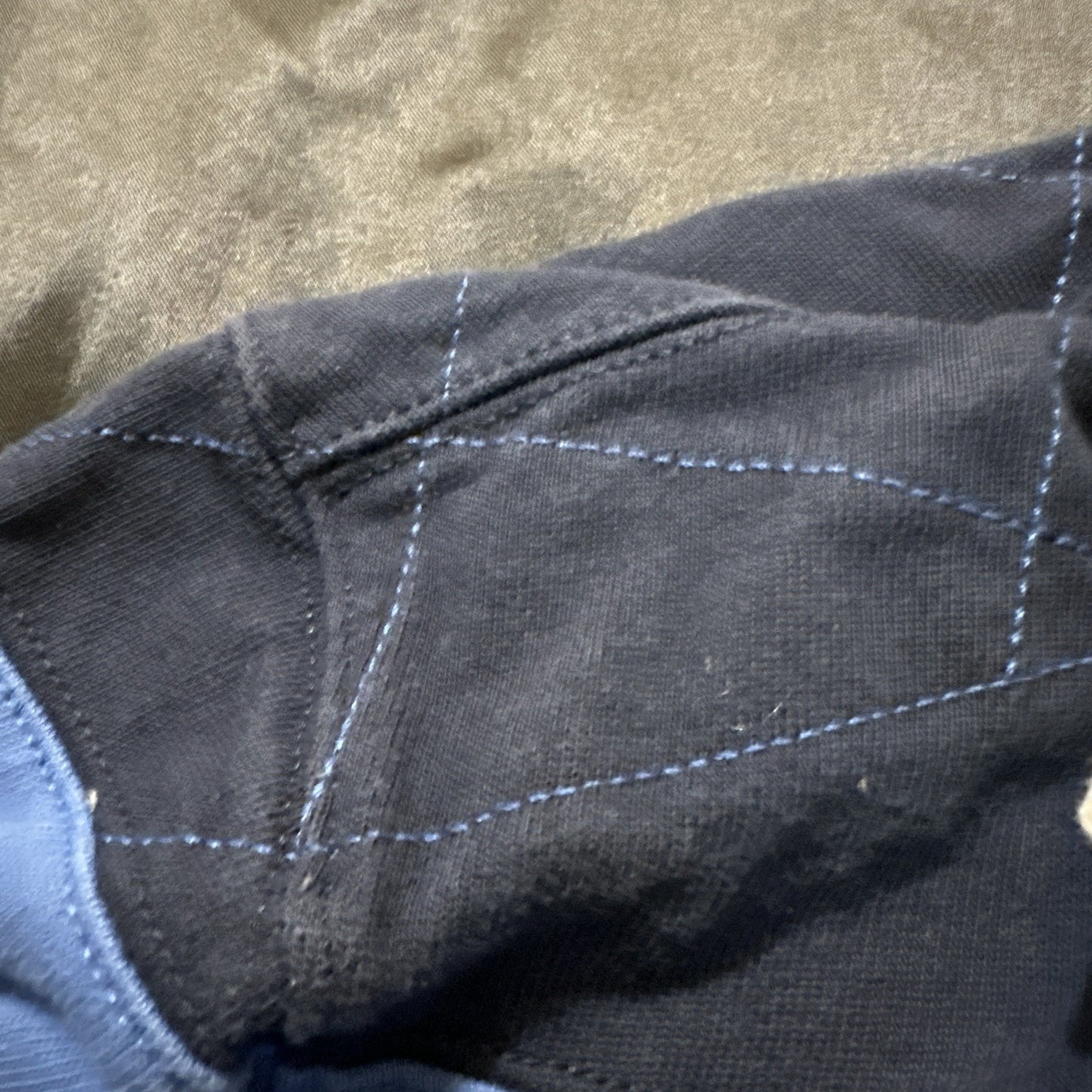 Eddie Bauer Wide Strip Long Sleeve Polo Tee Mens Small Polo Blue Cotton 1A27