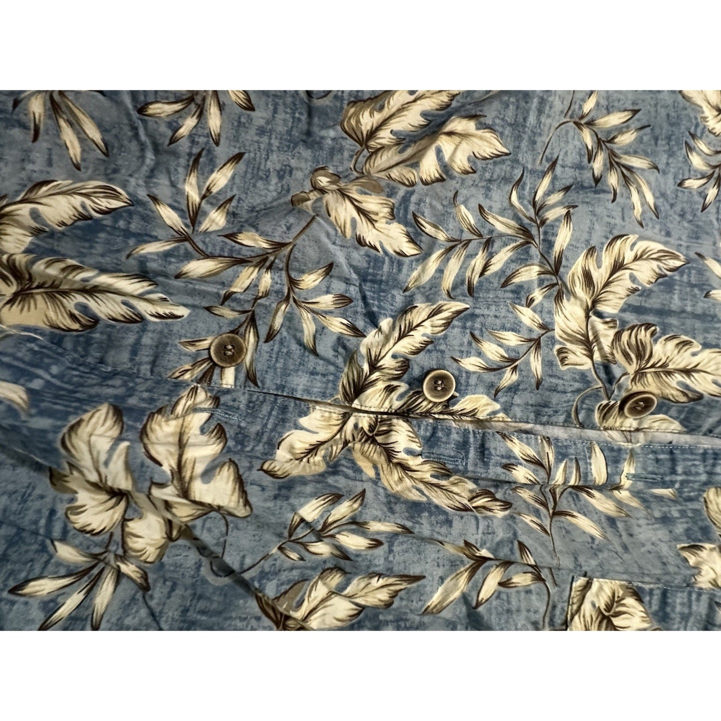 VTG Ocean Pacific OP Hawaiian Shirt Mens XXL 2XL Cotton Blue Floral Aloha Surf