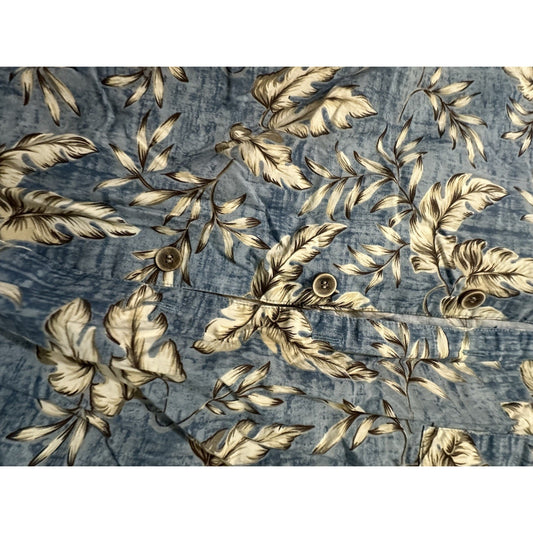 VTG Ocean Pacific OP Hawaiian Shirt Mens XXL 2XL Cotton Blue Floral Aloha Surf