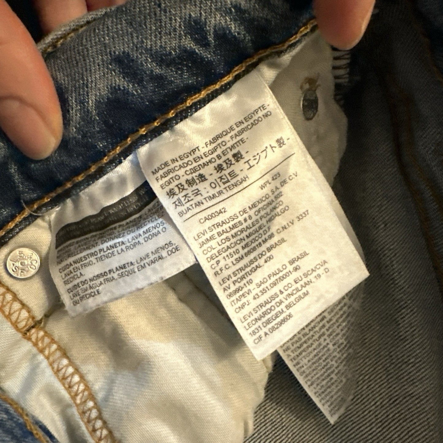 Levi's 511 Blue Denim Jeans Lightwash Mens 31x30 Egypt Straight Leg Slim 1B15