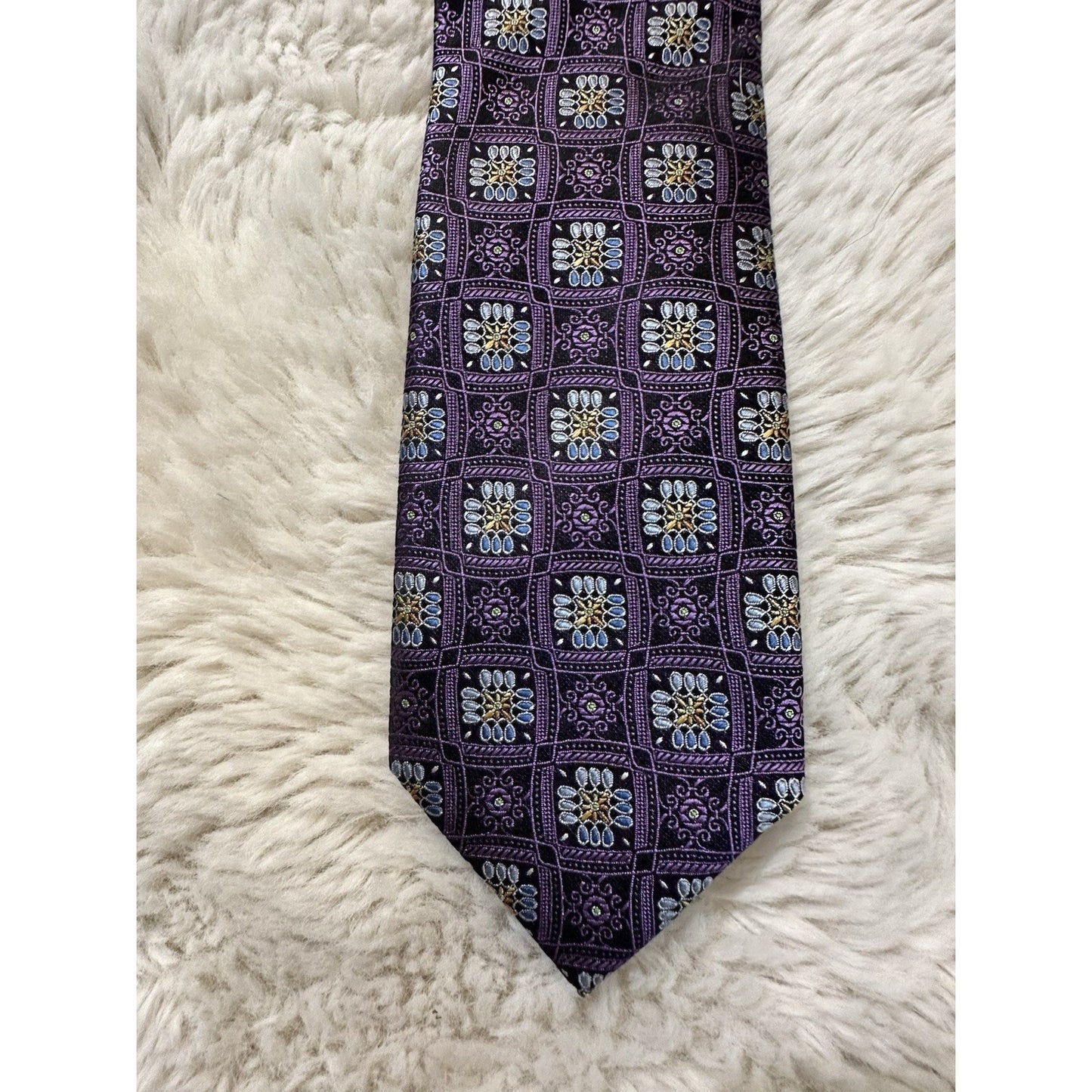 JZ Richard’s Silk Tie Purple USA HAND MADE 57” x 3.25” RARE