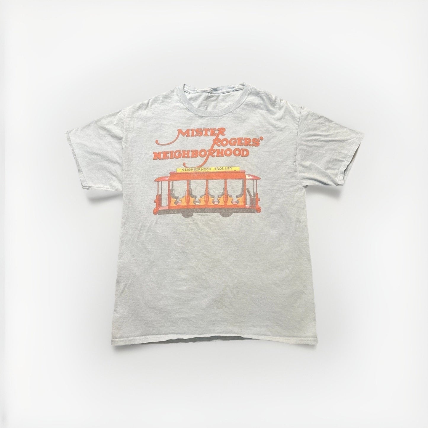 Mister Roger's Neighborhood T Shirt Size M 20" PTP Light Blue Tee 1D09