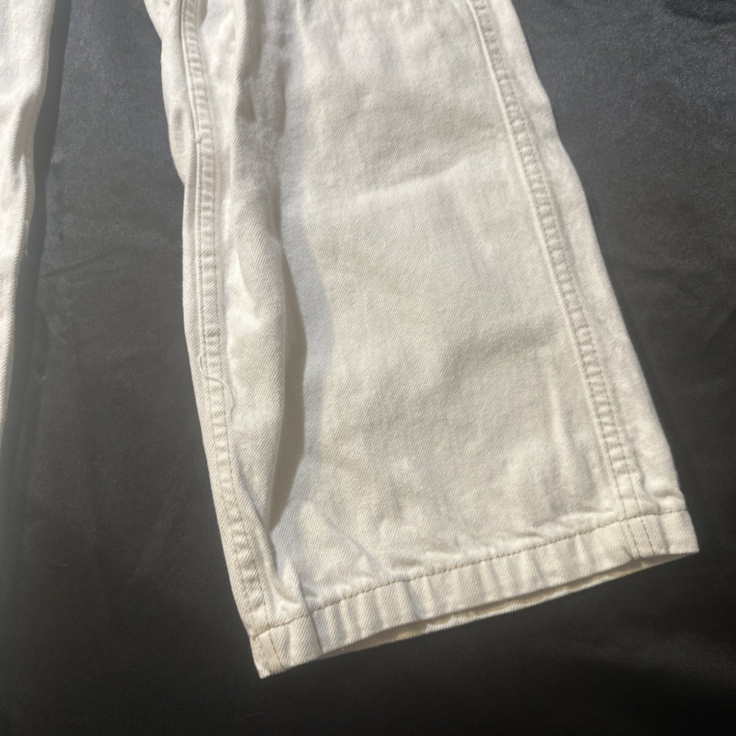 BDG White Denim Cargo Skate Pants 29x32 Women’s Elastic Waist Turkey 100% Cotton