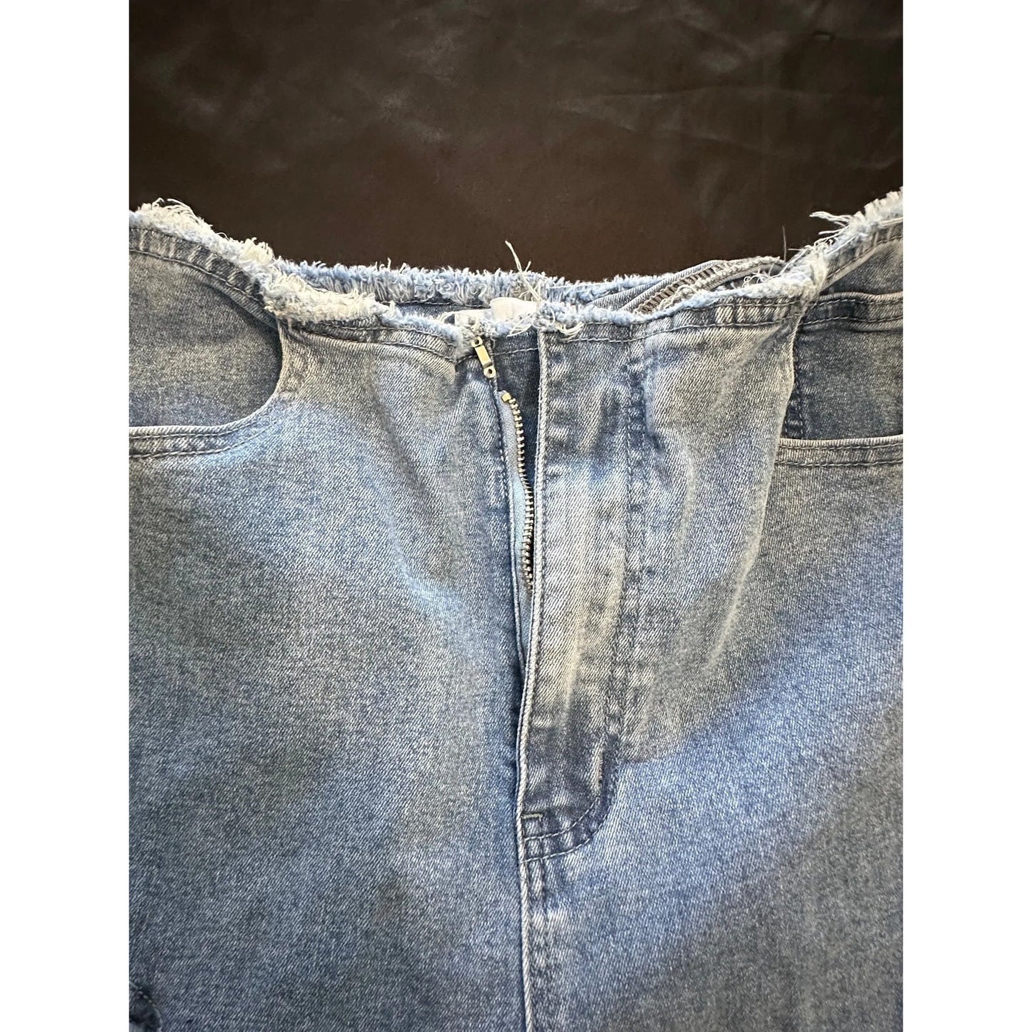 Fashion Nova Womens High Rise Flare Jeans Size 11 Lace Up Cutout Distressed