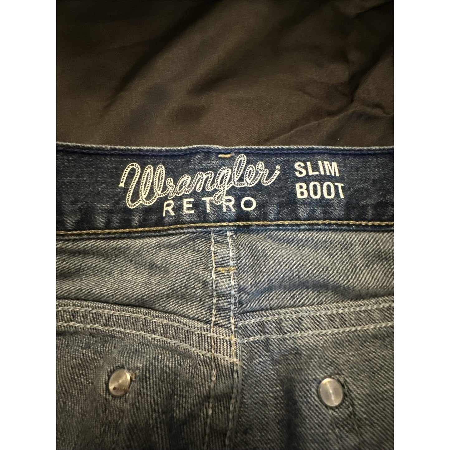 Wrangler Retro Slim Boot 33x36 Medium Wash Blue Denim Jeans 100% Cotton 1C12