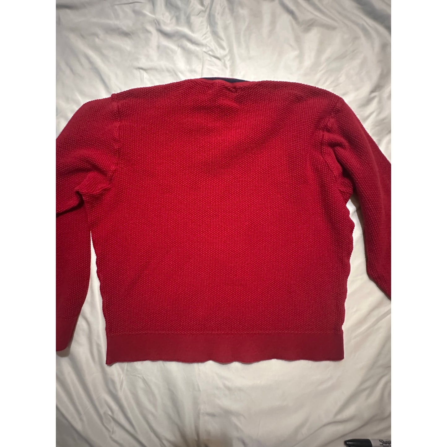 Polo Golf Ralph Lauren Peru Alpaca Cotton Red V-Neck Size XXL Sweater Vtg Y2K