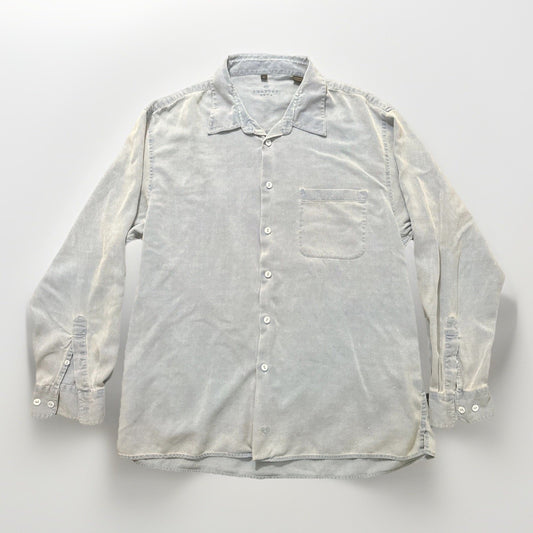 Bugatchi Silk&Cotton Button Down Casual Long Sleeve Shirt Blue XL 26" PTP 1A04