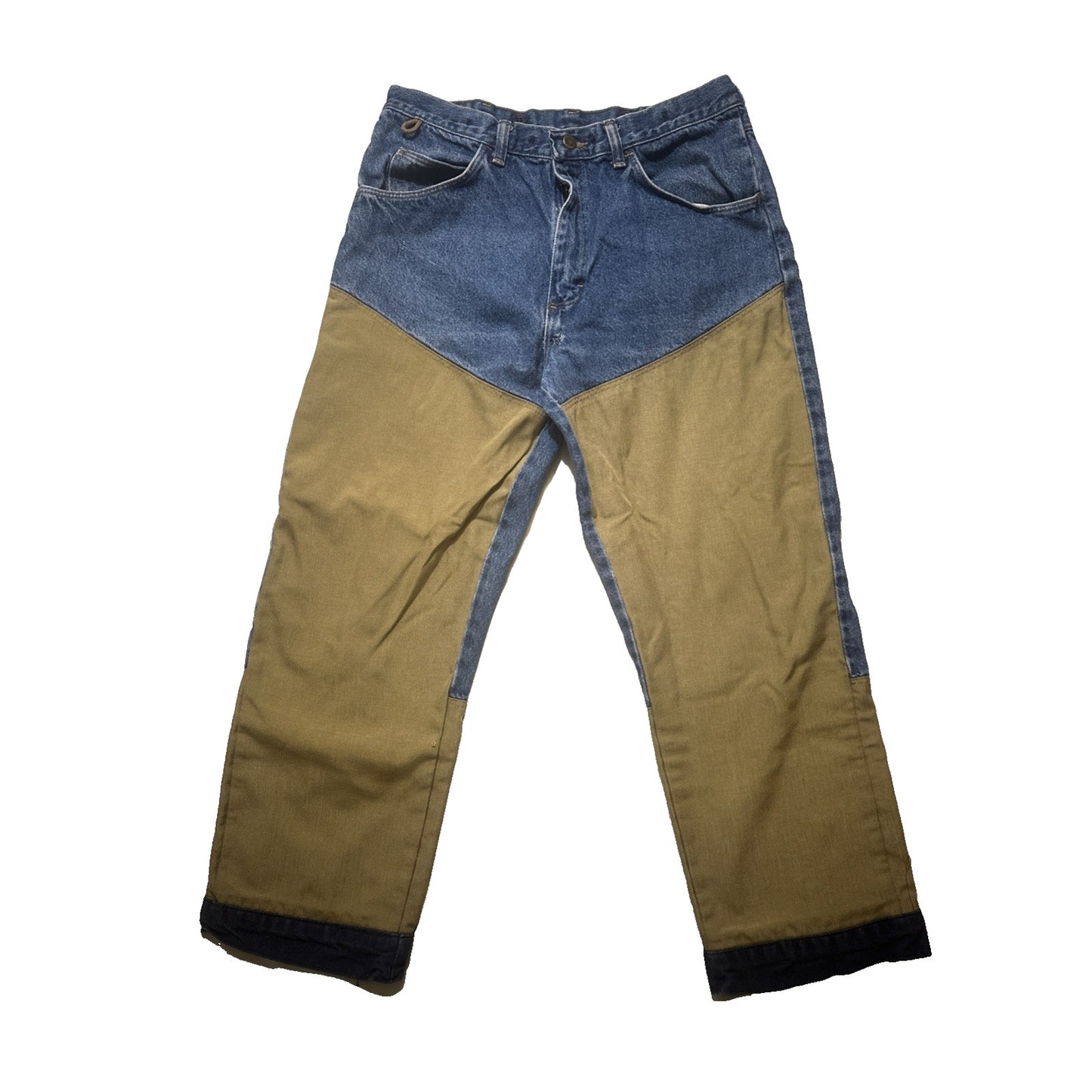 VTG WRANGLER RUGGEDWEAR MENS 34X30 DENIM CANVAS JEANS USA MADE WORKWEAR 2A06