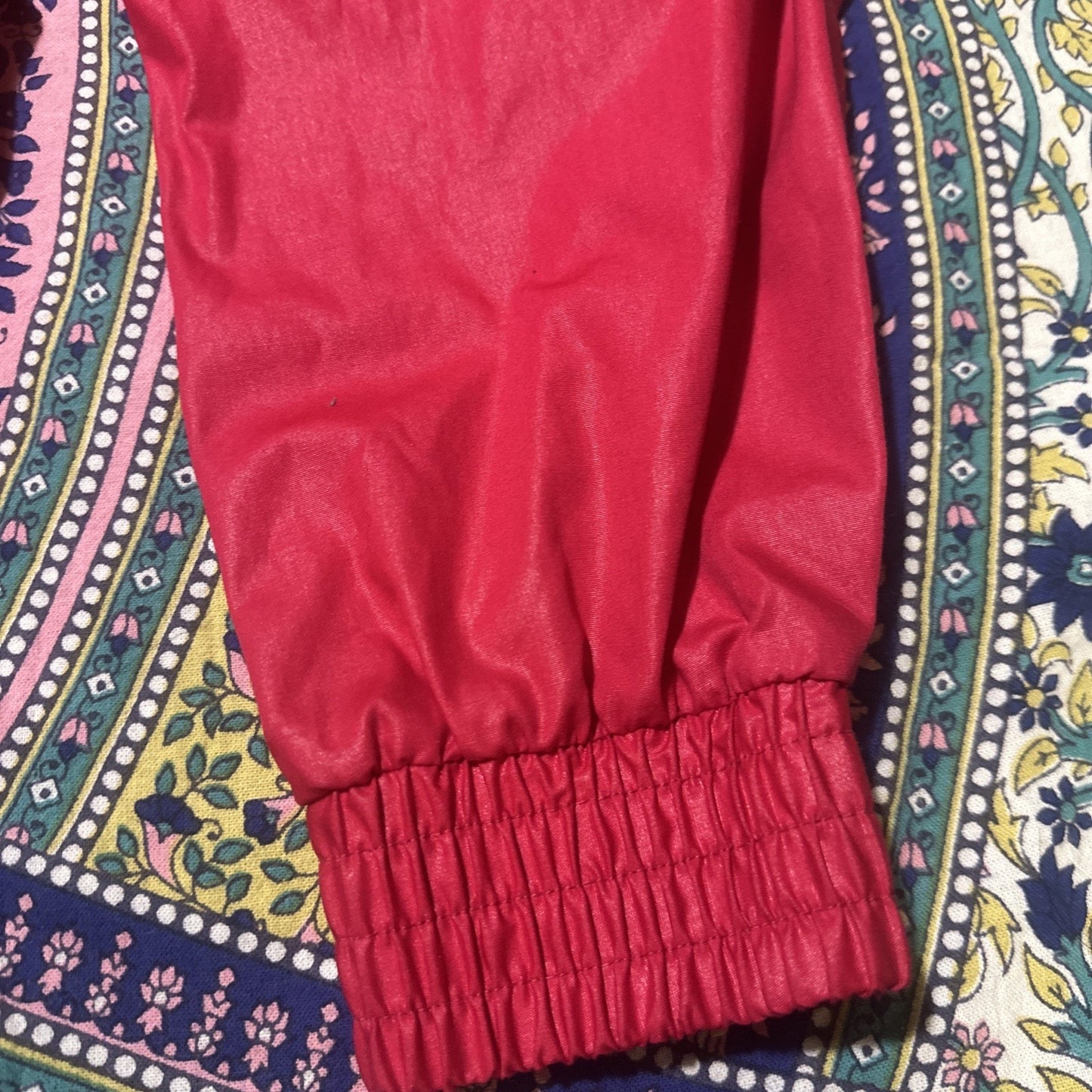 Koret Women’s M Button Bomber Jacket Hot Pink Polyester/Cotton Thailand Vtg