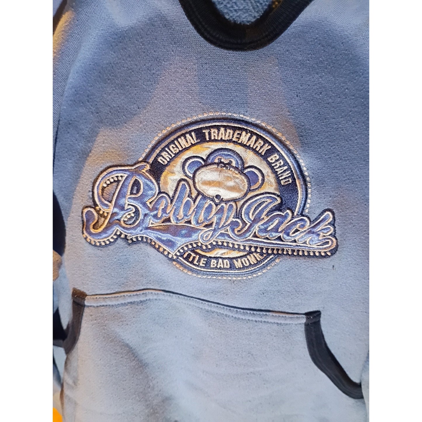 Youth Kids Y2K Original Bobby Jack Hooded Pullover Hoodie Jacket Blue Size M A5