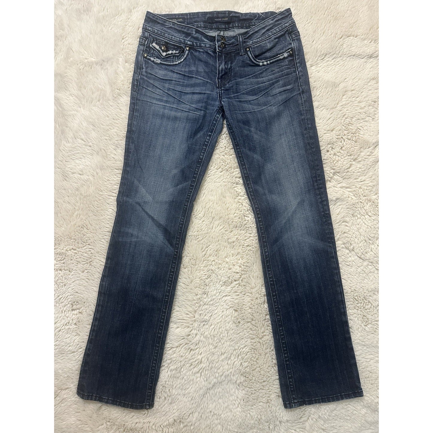 Vigoss Studio Women’s Denim Blue Jeans P20876 Size 5/6 28x32 NY Bootcut Y2K