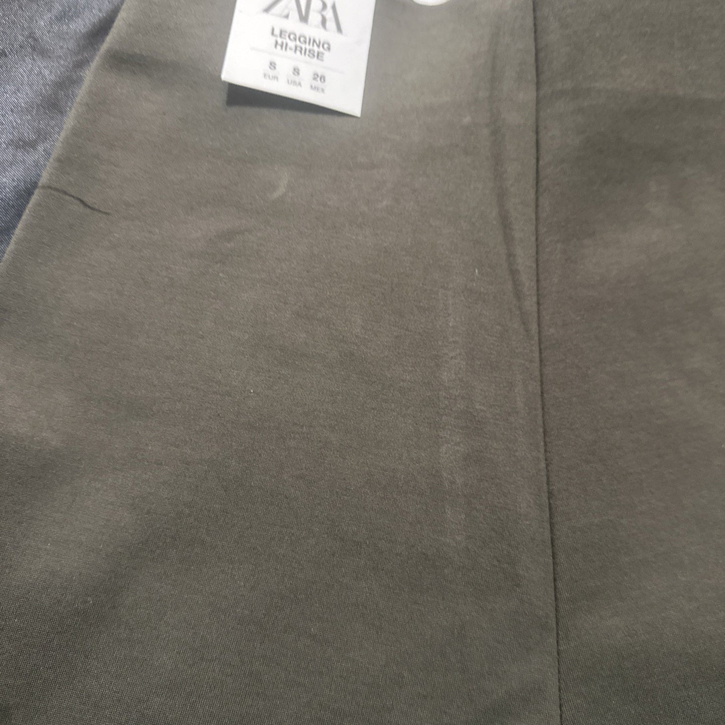 NWT Zara Leggings Olive Green Women S Gold Button Embellishments High Rise 1B02