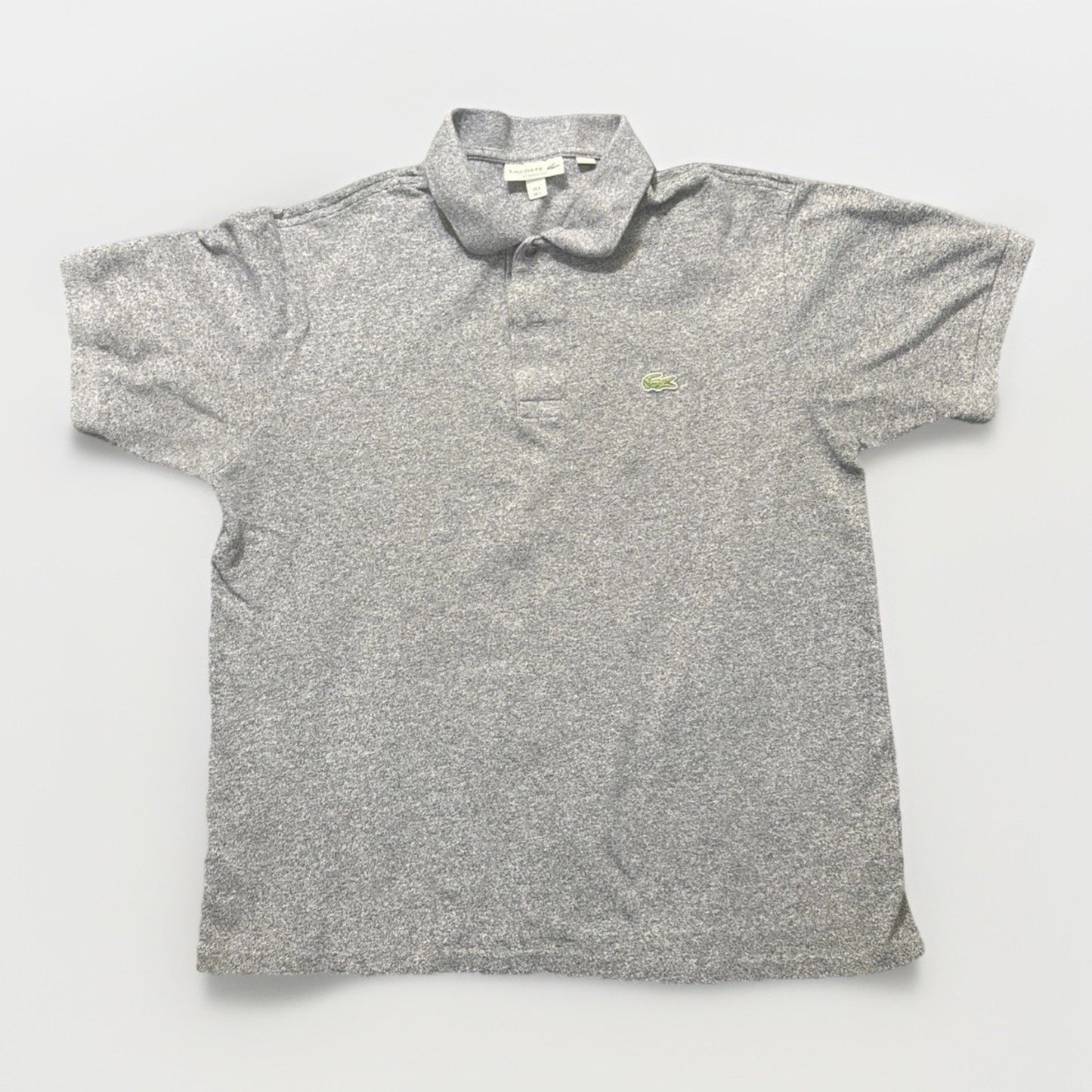 Lacoste Gray Polo Mens L 21" PTP Peru 100% Cotton Classic Fit 1A08