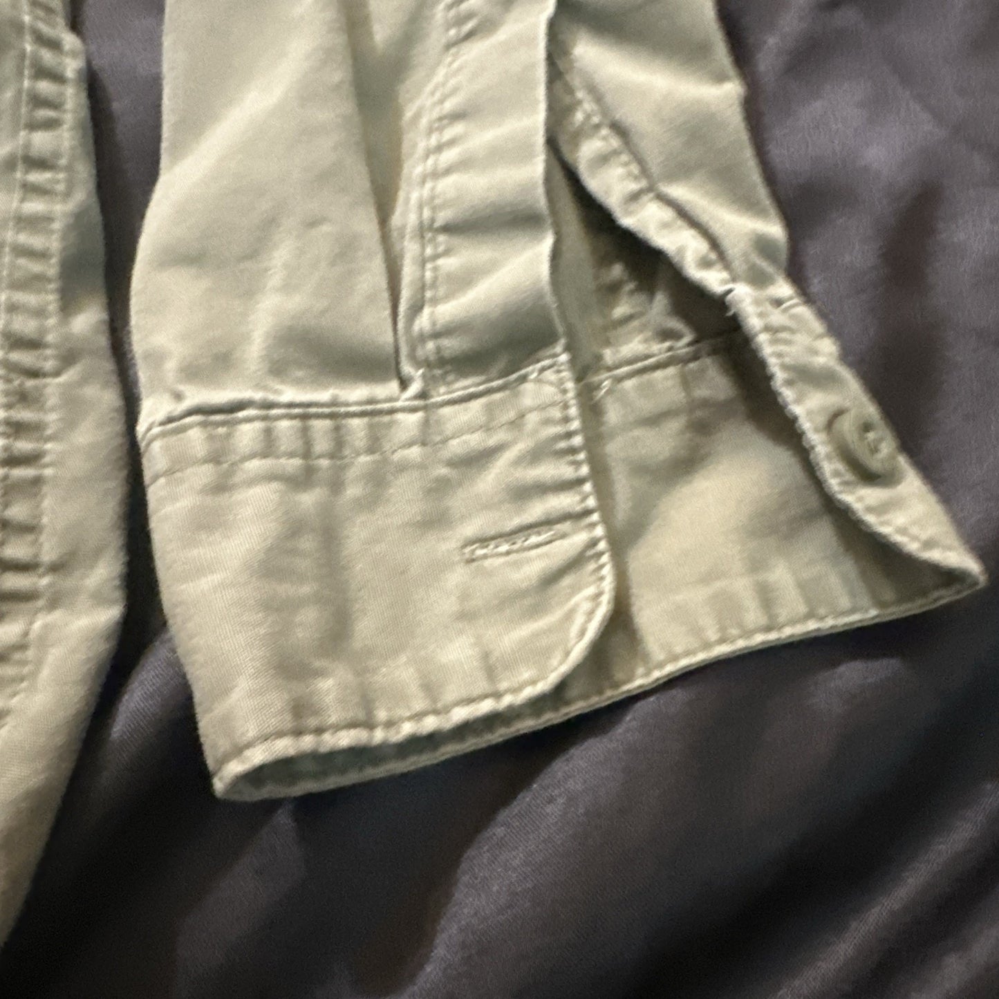 Wrangler Casual Button Down Long Sleeve Shirt 25" PTP Mens L Green Cotton 1A07