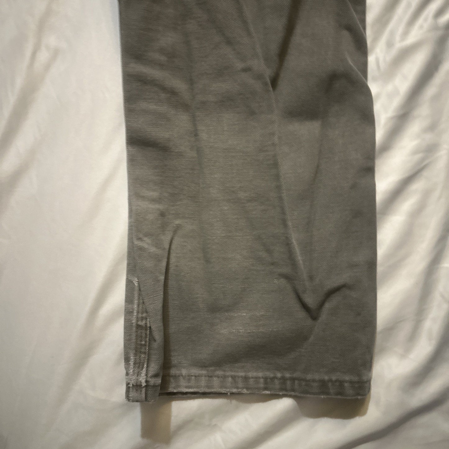 Vtg Carhartt Carpenter Pants 36x34 Gray Canvas Mexico 100% Cotton Dungarees 2A10