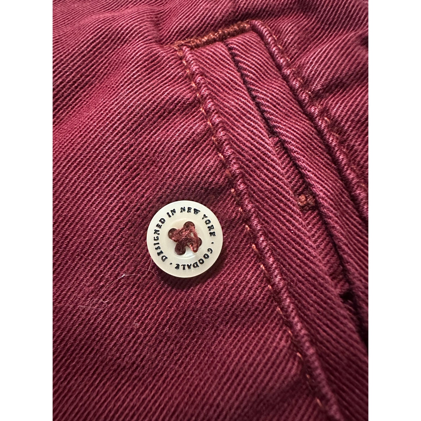 Goodale Chino City Pants Red Maroon 100% Cotton Size 33x30