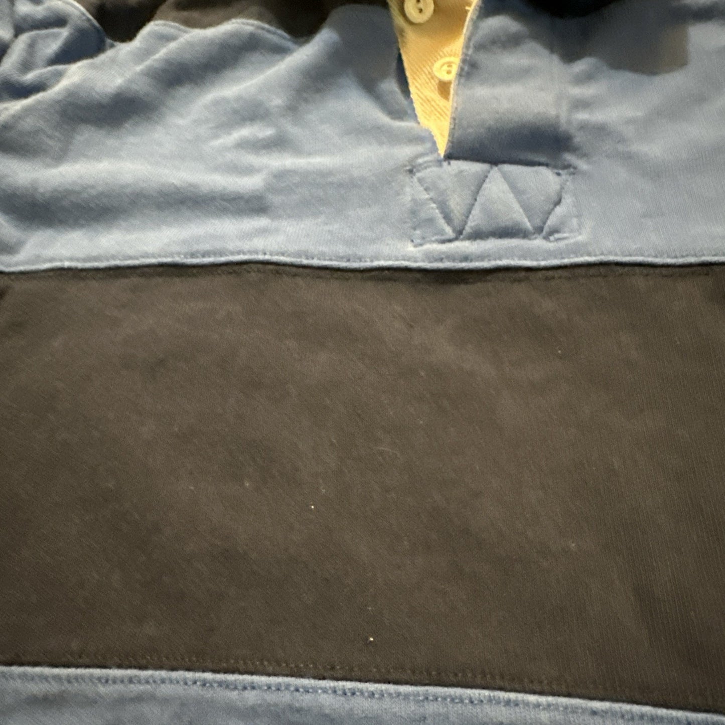 Eddie Bauer Wide Strip Long Sleeve Polo Tee Mens Small Polo Blue Cotton 1A27