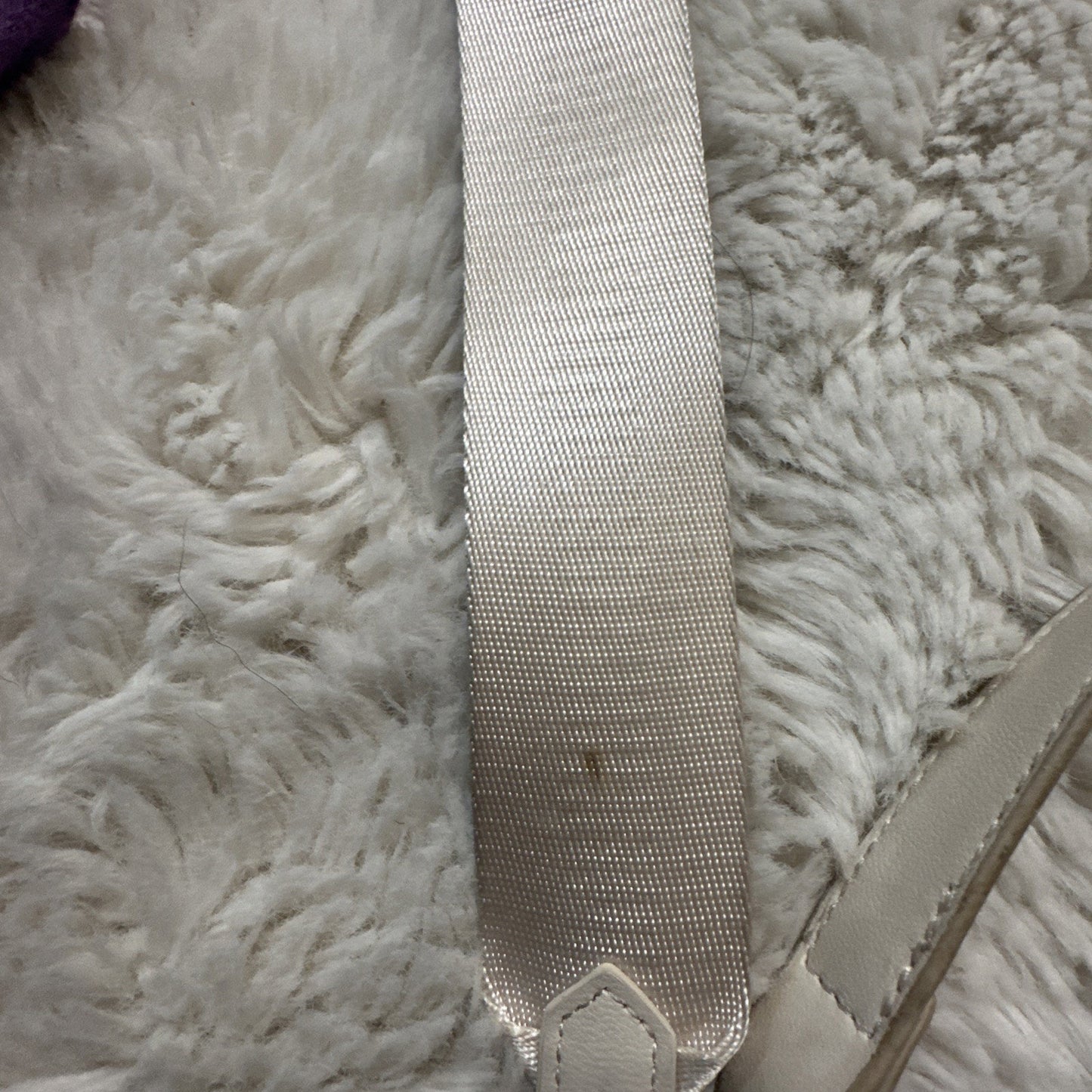 Steve Madden White Faux Leather Crossbody Bag Purse SM Monogram Logo White Y2K