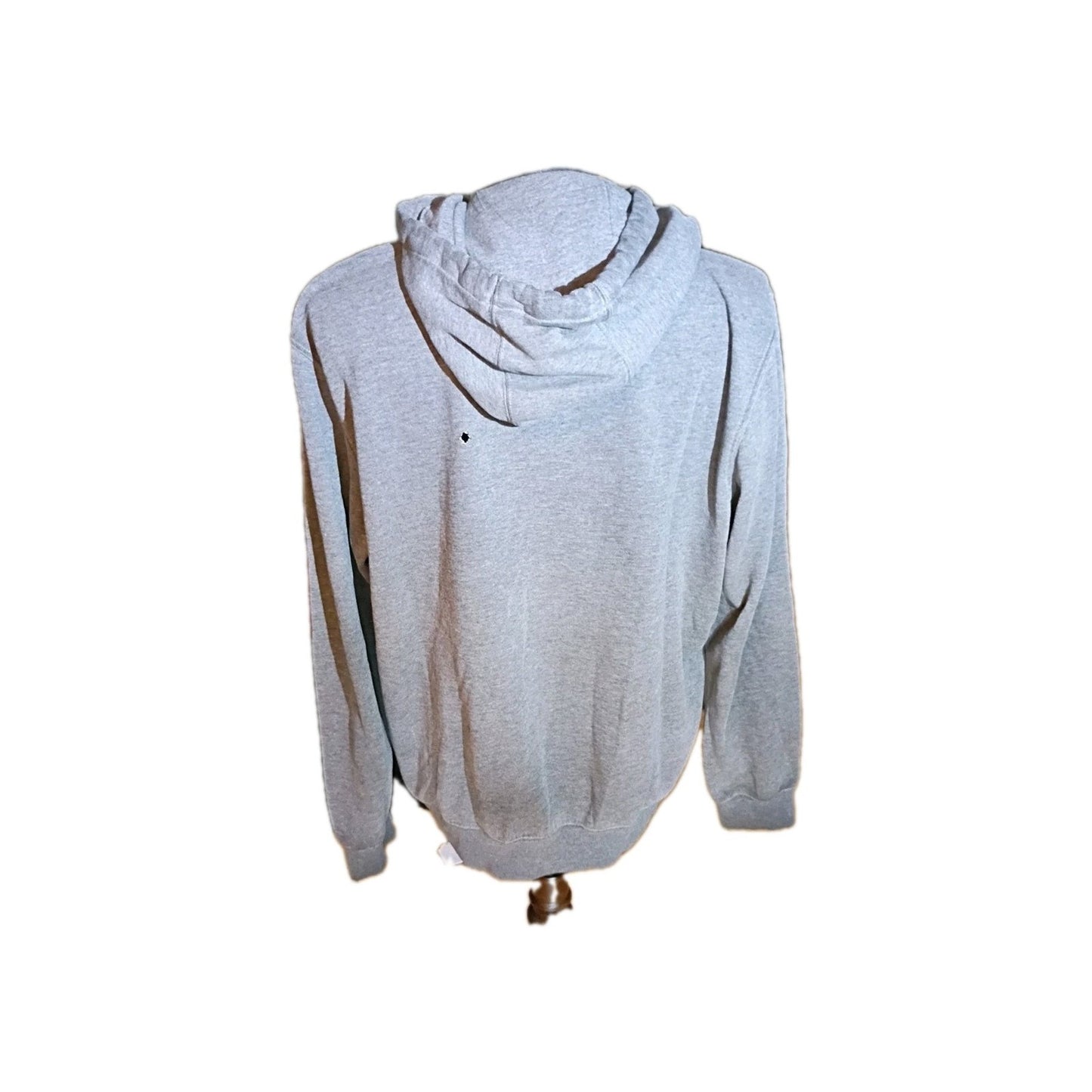 90s Fox Hoodie Long Sleeve Men L/XL Gray Cotton Blend Small Hole In Back D5