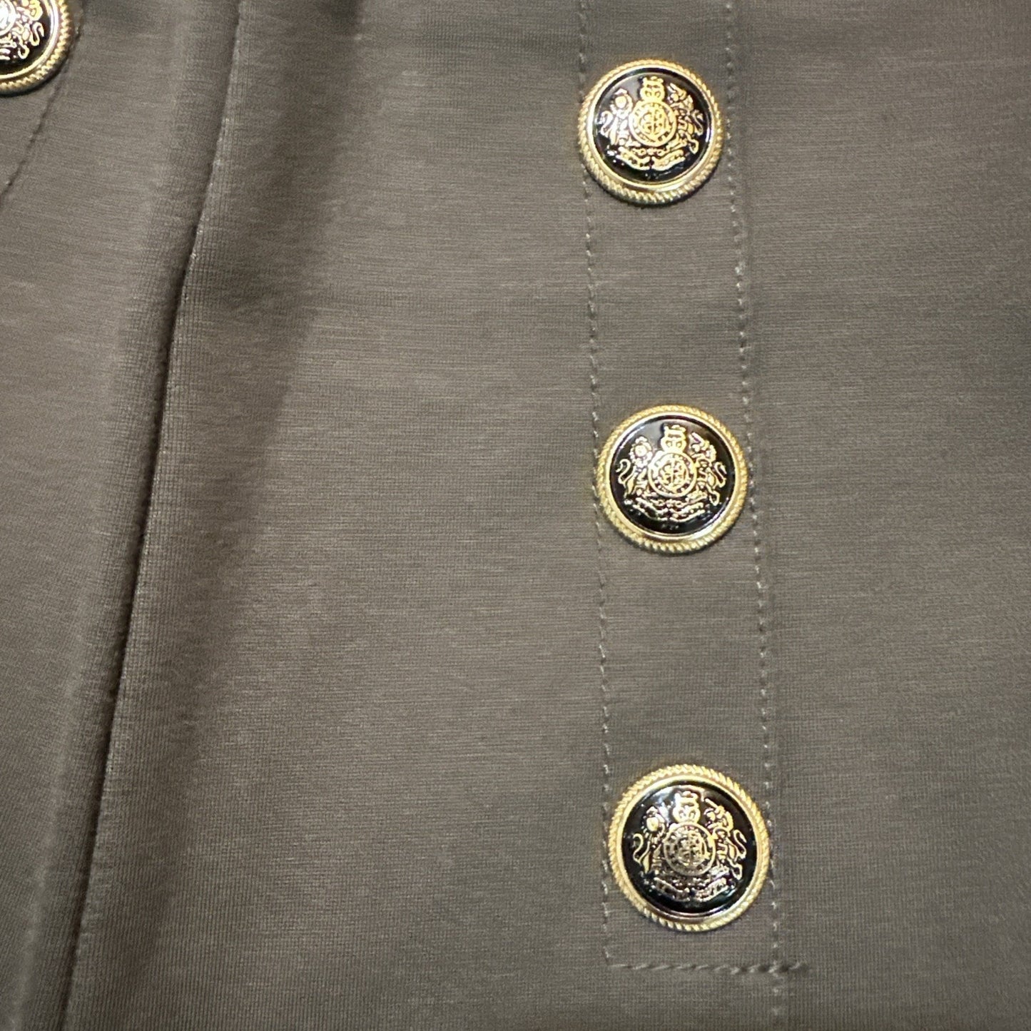 NWT Zara Leggings Olive Green Women S Gold Button Embellishments High Rise 1B02