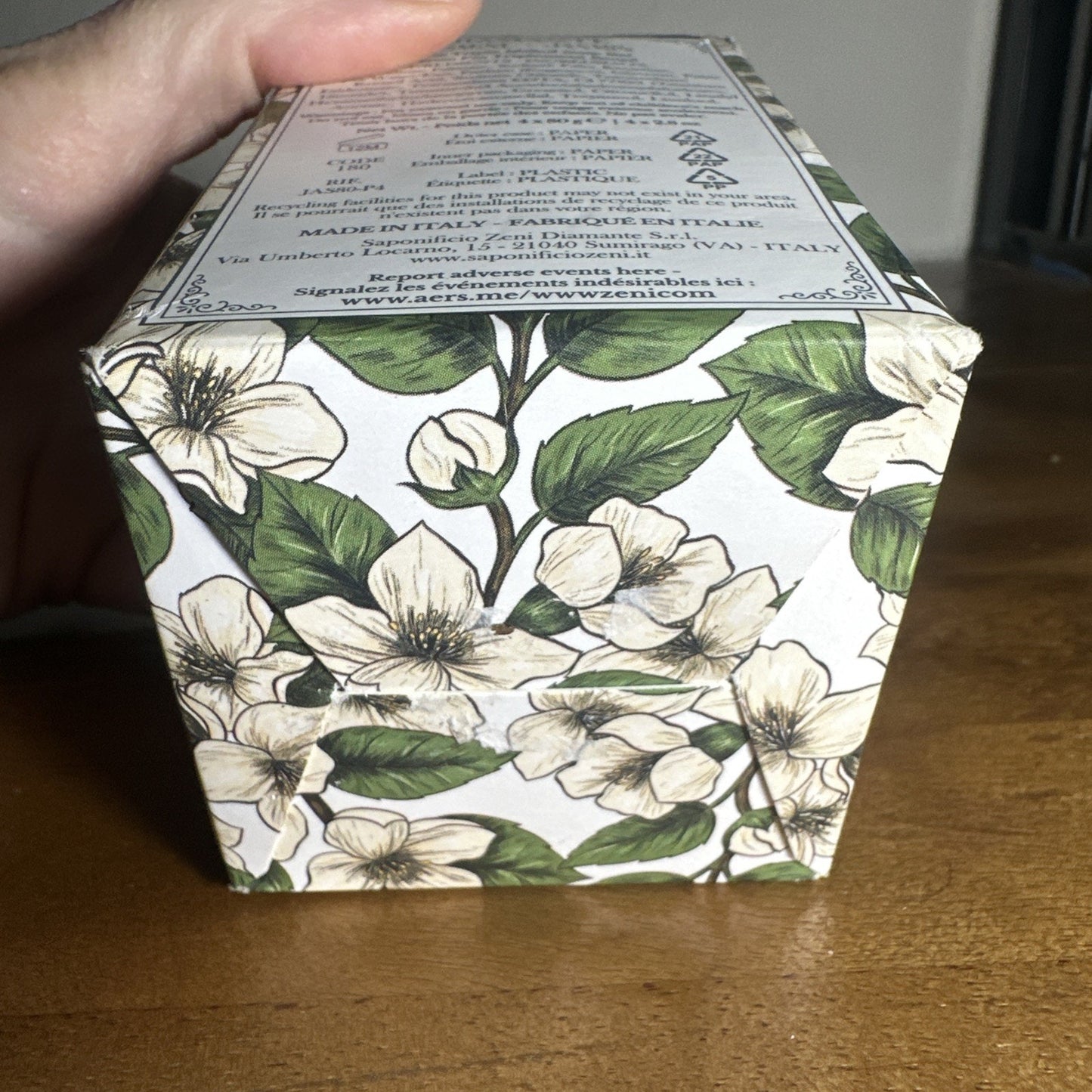 Diamante Jasmine Italian Soap Bars 4-Pack 2.8 oz each NEW IN BOX SEALED