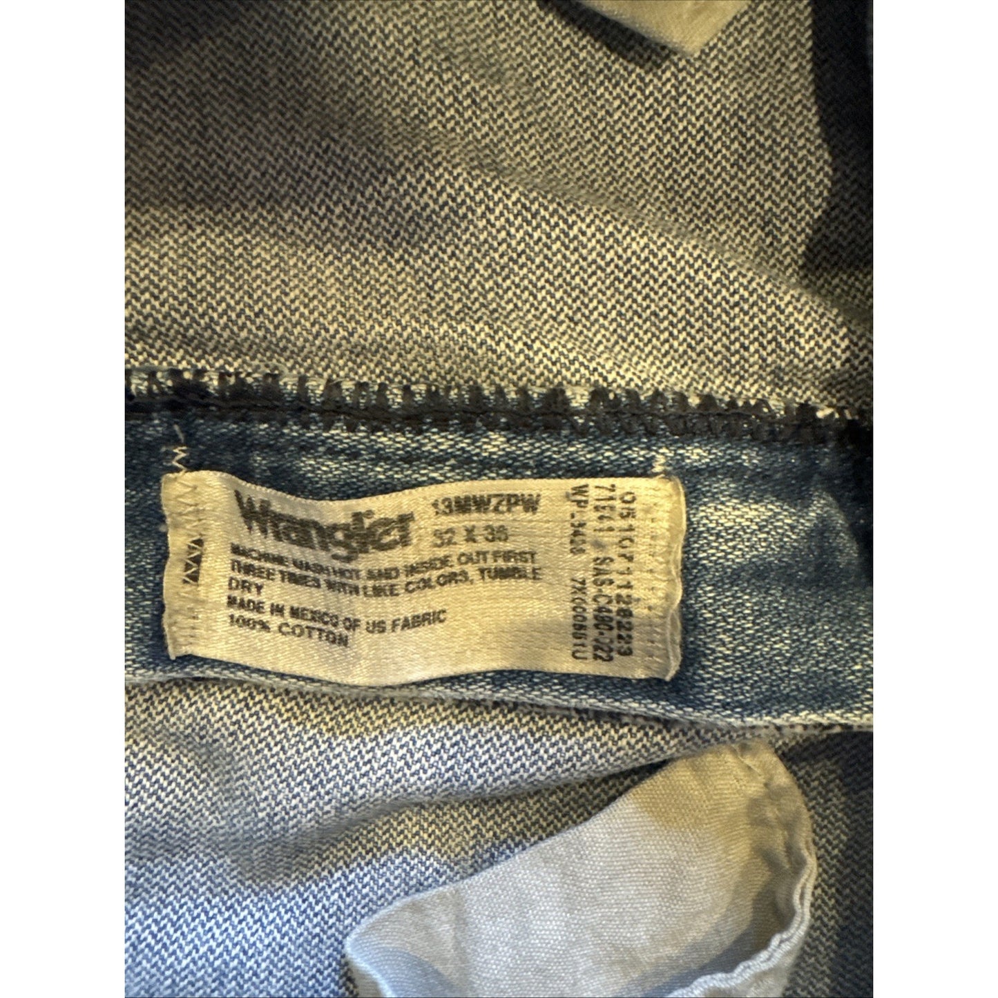 Wrangler 12MWZPW Men's High Waste Vtg Jeans Straight Leg Fair Mexico 32x36 A3