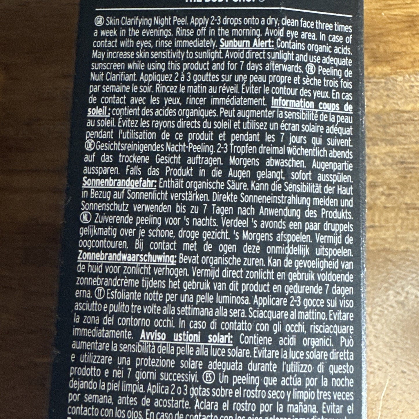 The Body Shop Himalayan Charcoal Skin Clarifying Night Peel Vegan w/ Box 30ml