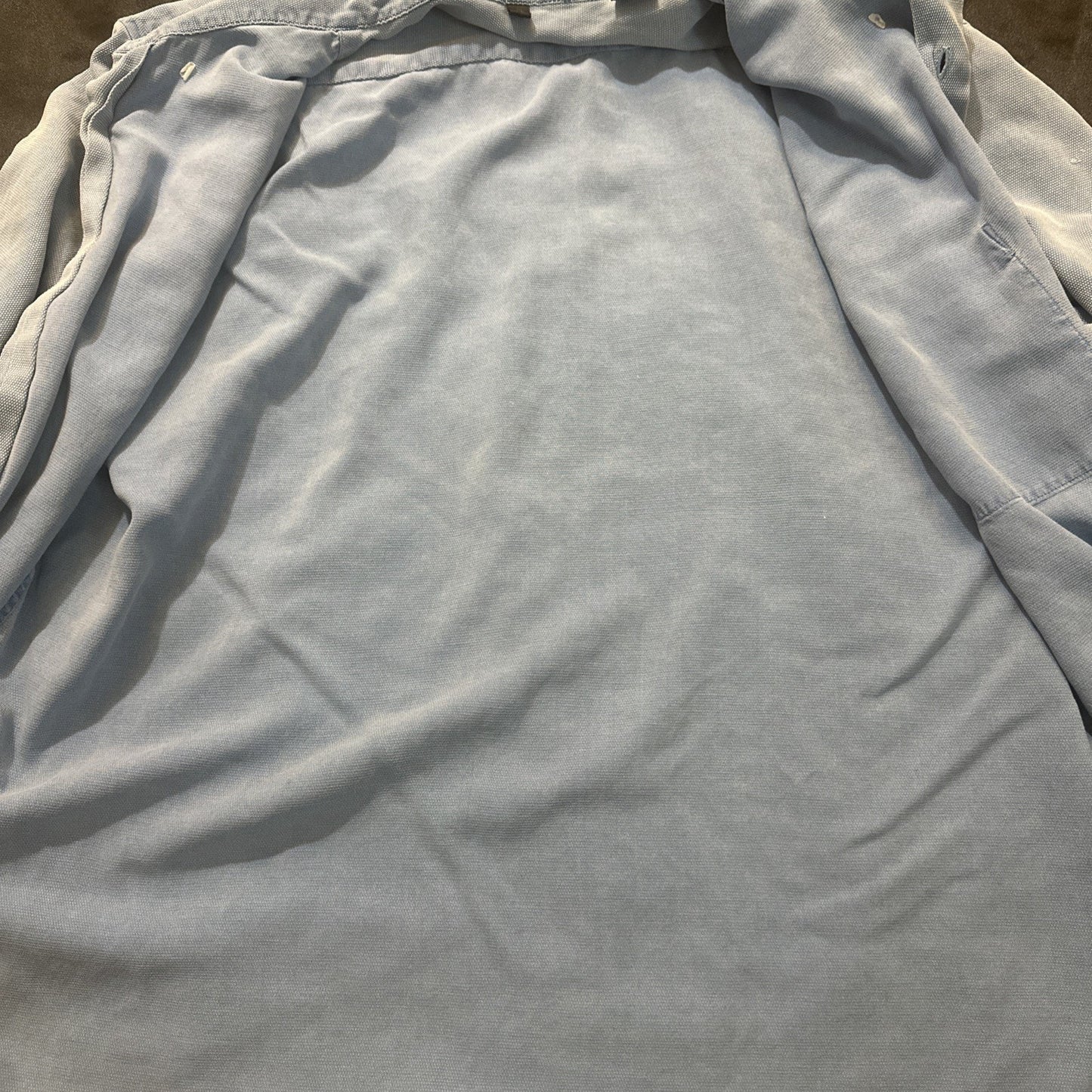 Bugatchi Silk&Cotton Button Down Casual Long Sleeve Shirt Blue XL 26" PTP 1A04