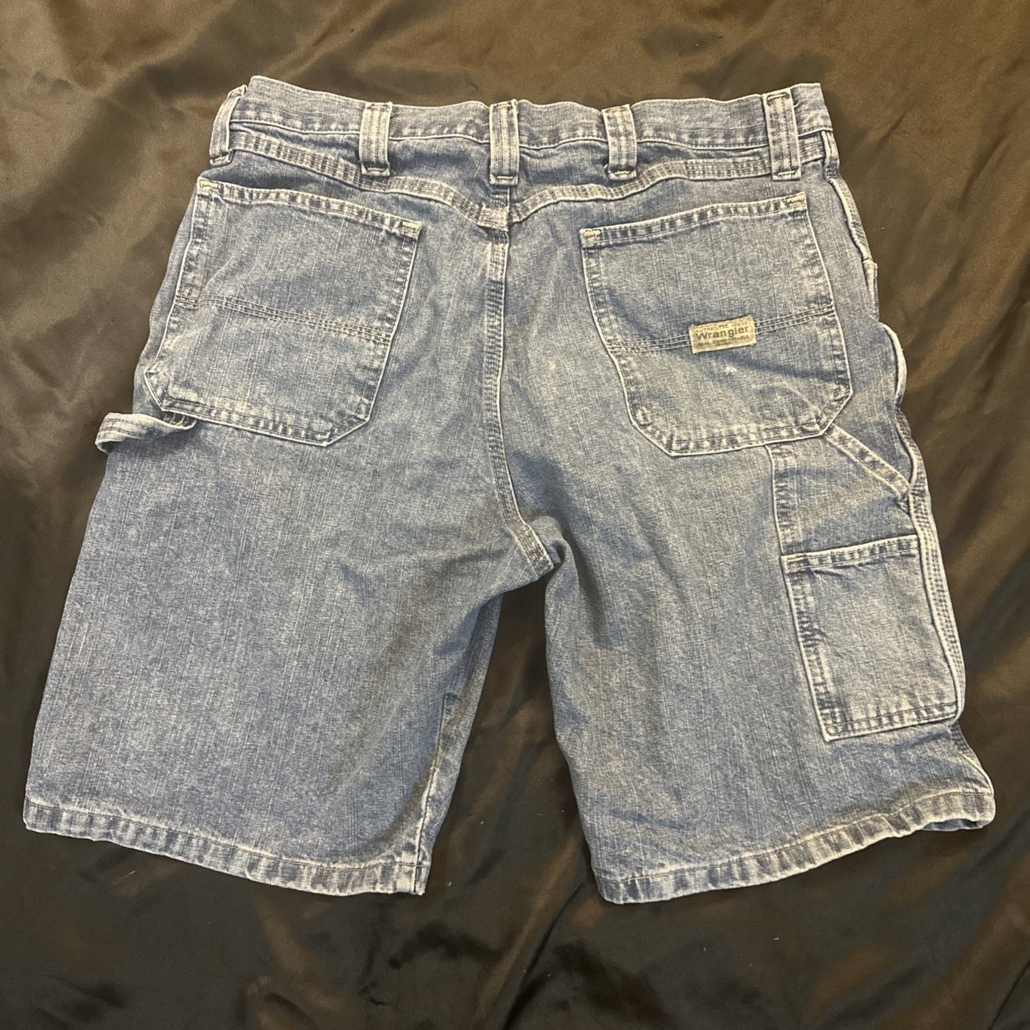 Wrangler Vtg Blue Lightwash Denim Shorts Mens 34 100% Cotton Carpenter Y2K 1B13