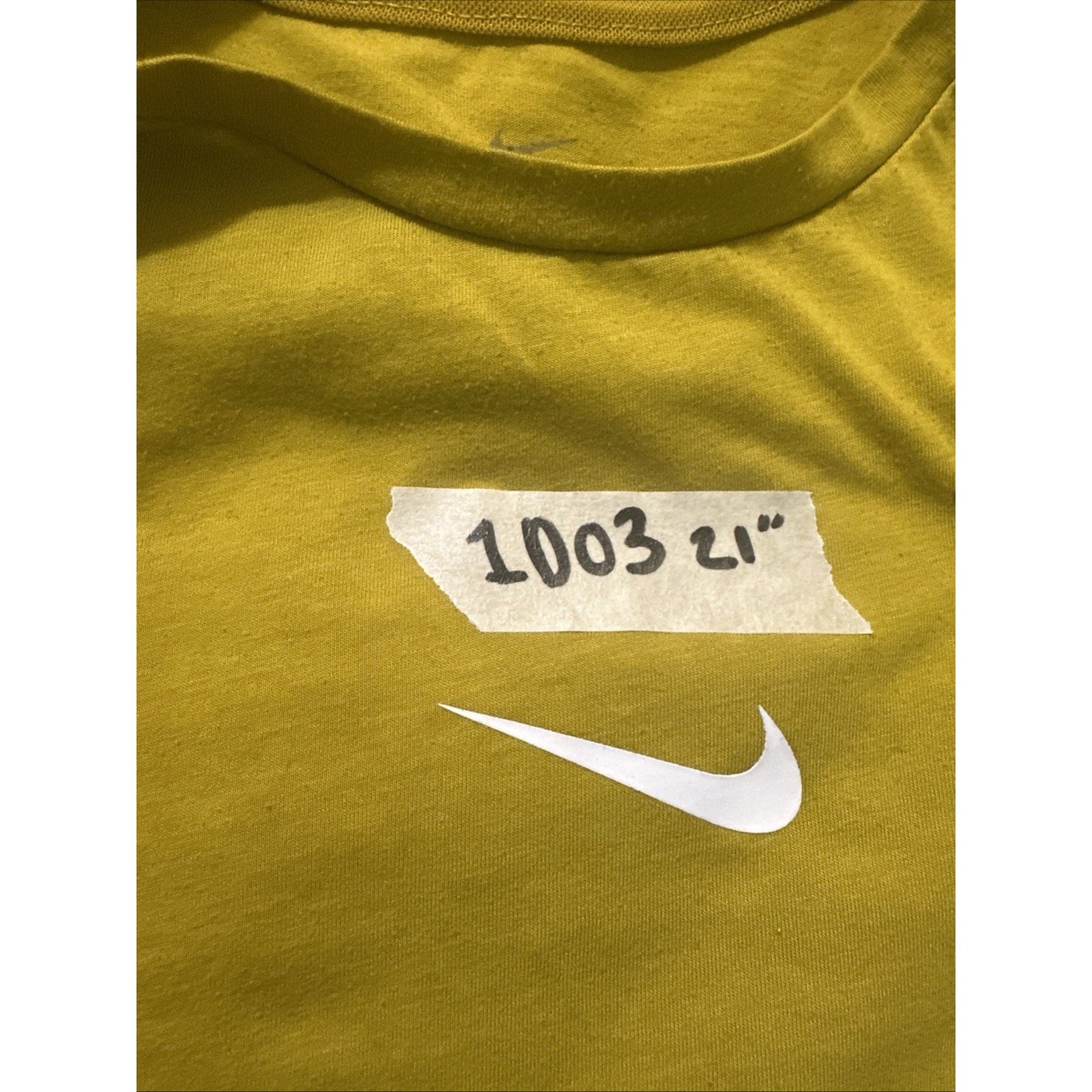 Nike Dri-fit Mustard Yellow T-Shirt Size S Tee Activewear 21" PTP Mens 1D03