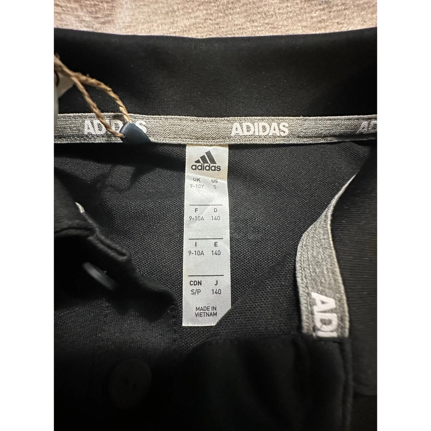 Adidas Boys Golf Polo Shirt S Black 3 Stripe Short Sleeve NWT Athletic