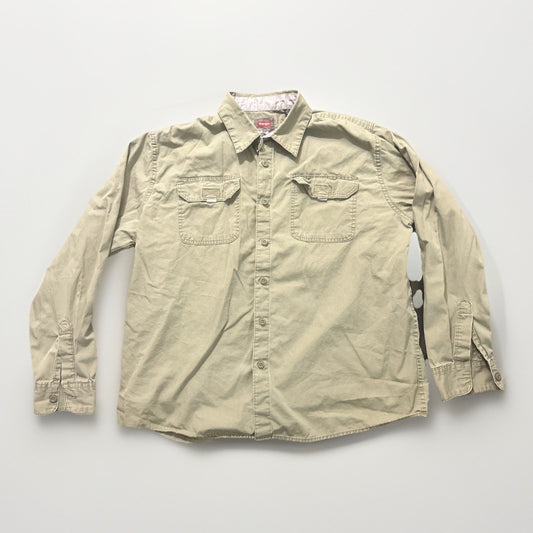 Wrangler Casual Button Down Long Sleeve Shirt 25" PTP Mens L Green Cotton 1A07