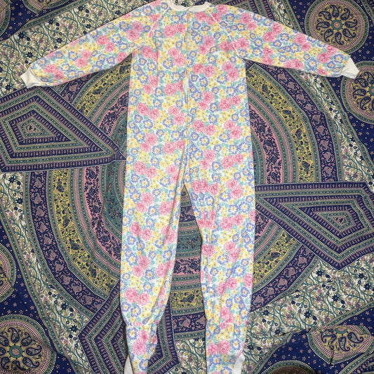 Basically Nordstrom Vtg Girls Size 12 Footie Floral Pajamas