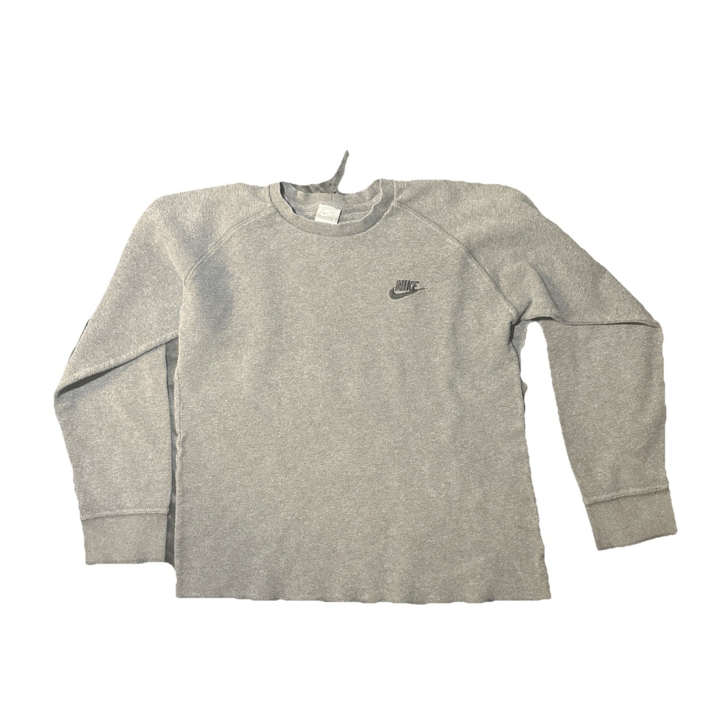 Nike Men’s Gray Long Sleeve Knit 100% Cotton Pakistan 90s T shirt Tee Size L