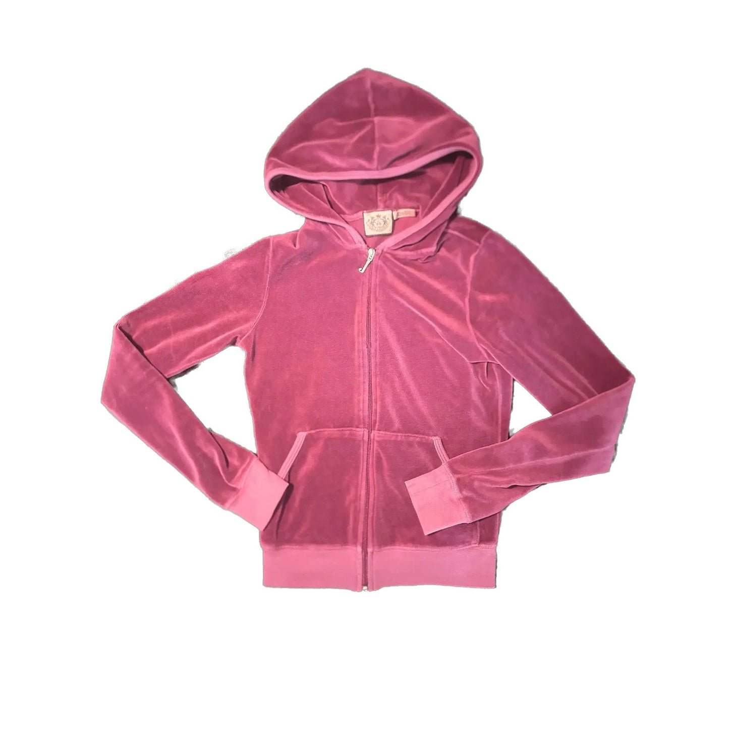 Juicy Couture Womens Velour Tracksuit Hoodie Jacket M Pink USA Vintage Y2K