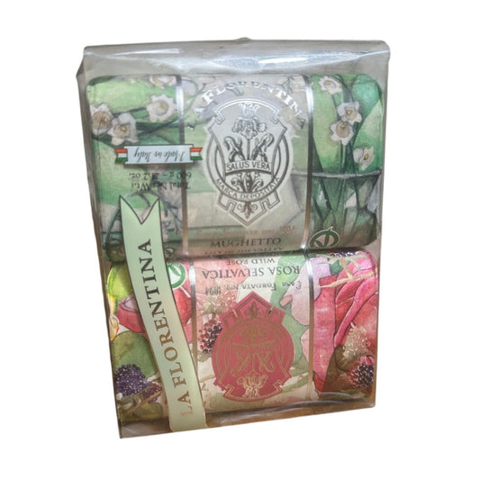 La Florentina Italian Soap Wild Rose & Lily of the Valley 2-Pack 7oz Bars | E8