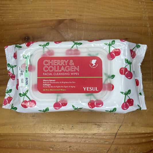 Yesul Cherry Collagen Facial Cleansing Wipes 60 Per-moistened Wipes A8