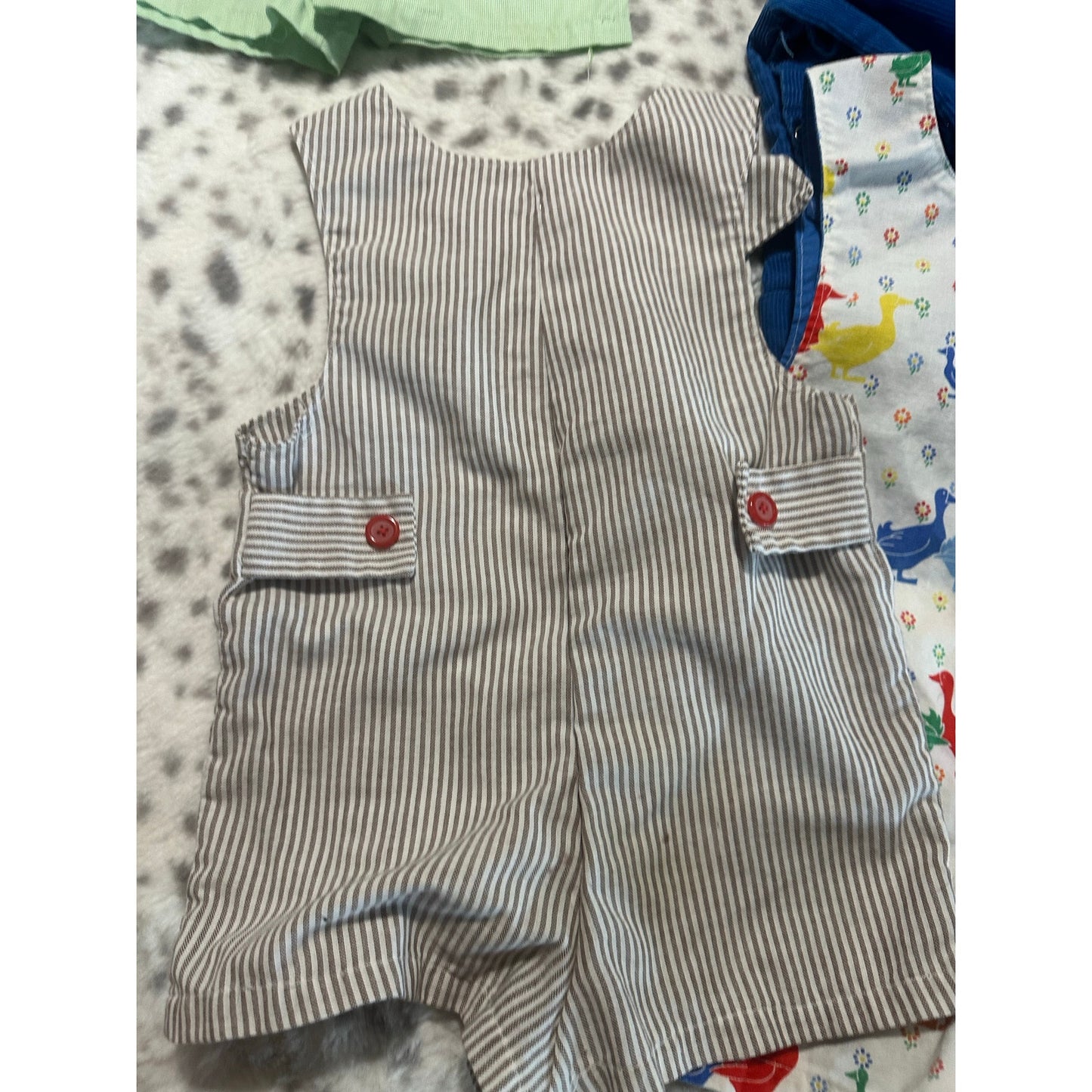 Vtg HANDMADE Baby Boy Clothes 12-24 Months Overalls Lot of 5 Multi-color