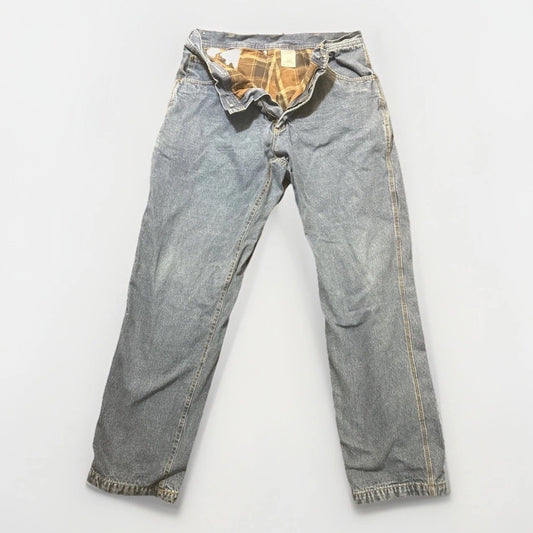Lakin & McKay Flannel Lined Denim Jeans Mens 36x43 Carpenter 100% Cotton 1C20