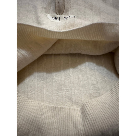 Hathaway Platinum Italy 100% Lambs Wool 1/4 Zip Sweater Women's Size M Ivory