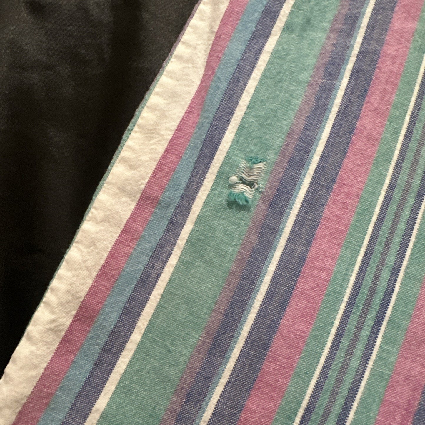 Vtg Steep Chase Button Down Casual Shirt Mens L Multicolor Stripes 23" PTP 1A03