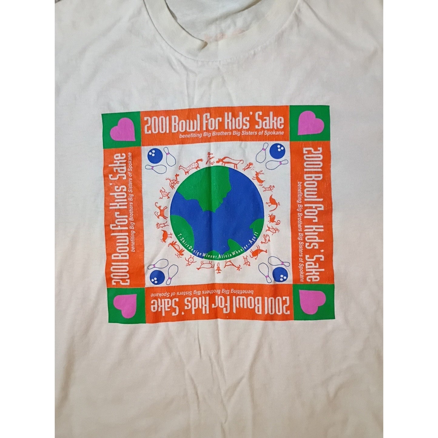 2001 Bowl For Kids Sake Adult Lrg Vtg Hanes T Shirt B2