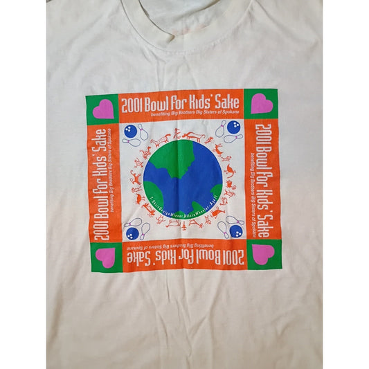 2001 Bowl For Kids Sake Adult Lrg Vtg Hanes T Shirt B2