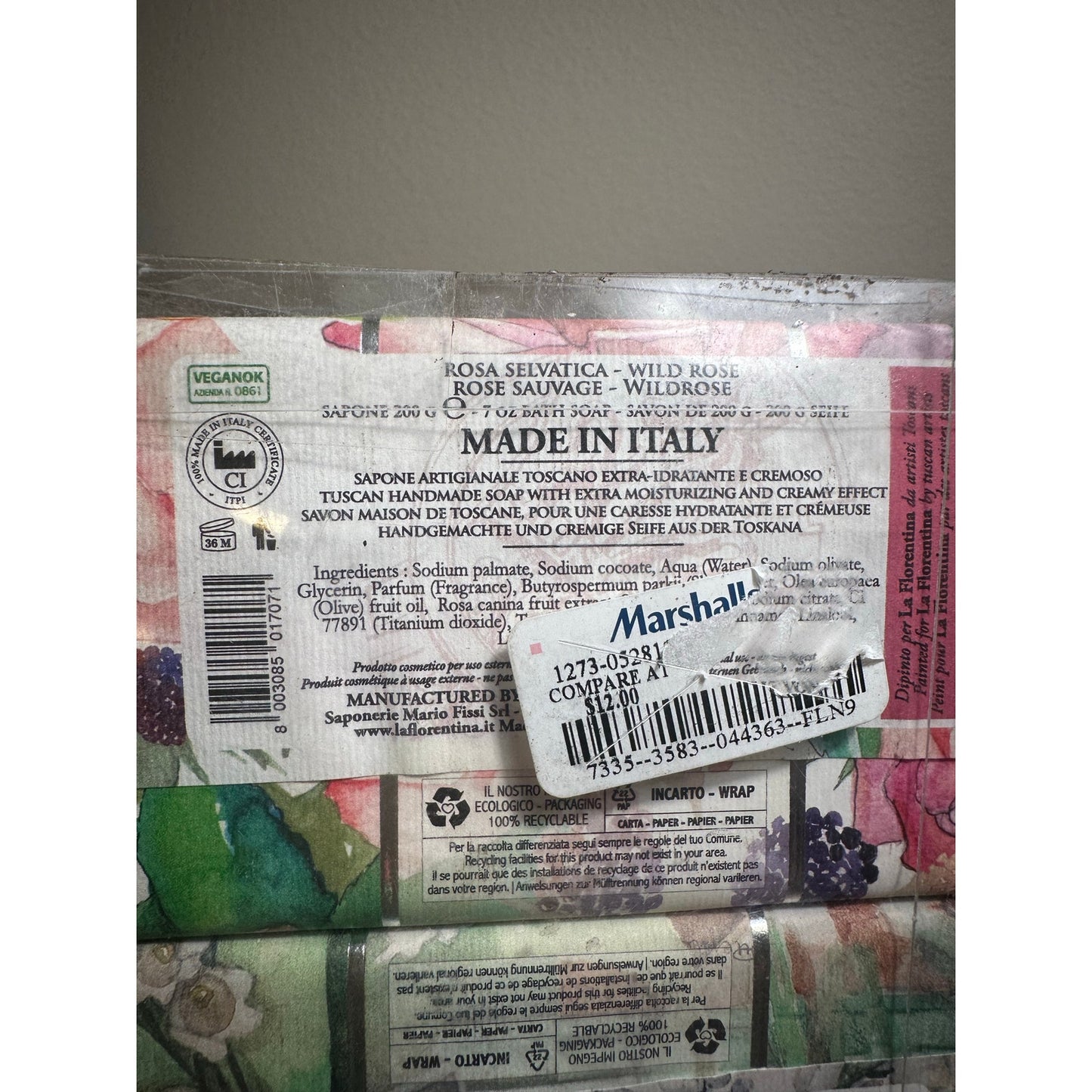 La Florentina Italian Soap Wild Rose & Lily of the Valley 2-Pack 7oz Bars | E8