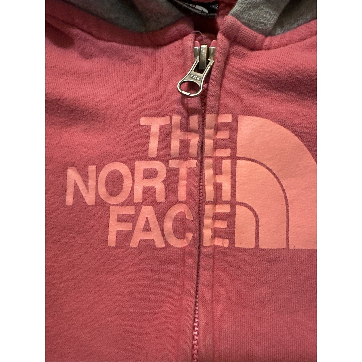 The North Face Toddler Size 5 Full Zip Jacket Pink/Gray Cotton Blend 1D12
