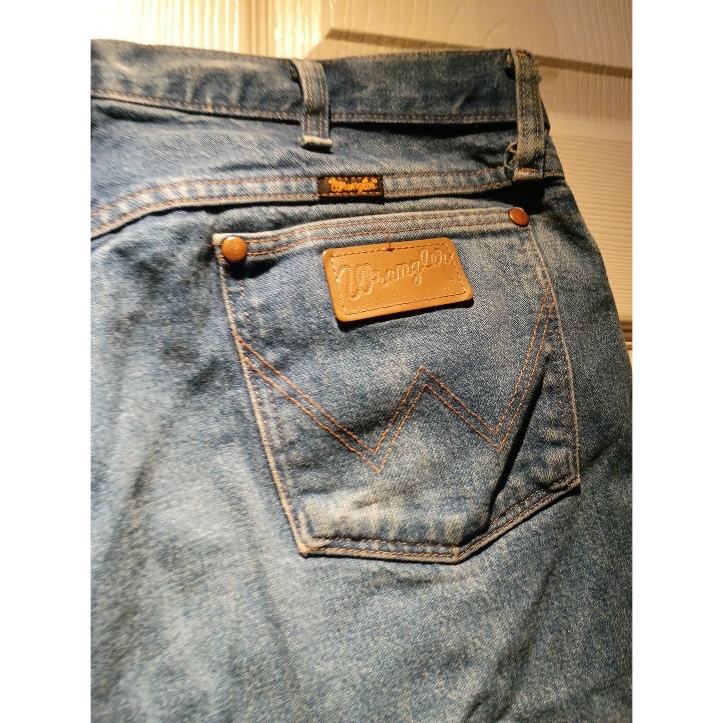 Wrangler Men Denim Straight Blue Vtg Limited Edition Distressed 34x38 C8