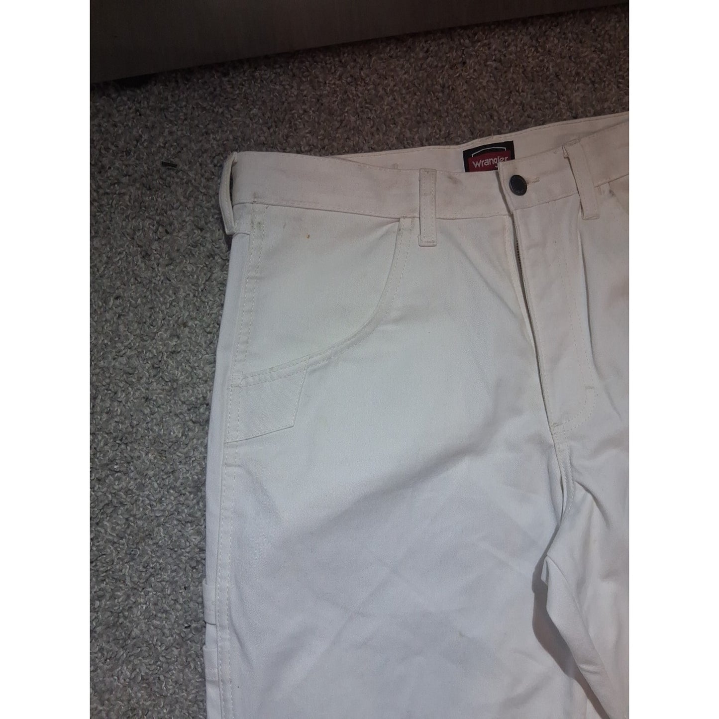 Wrangler Workwear Painters Pants White Relaxed Fit Men's Size 32x30 A3
