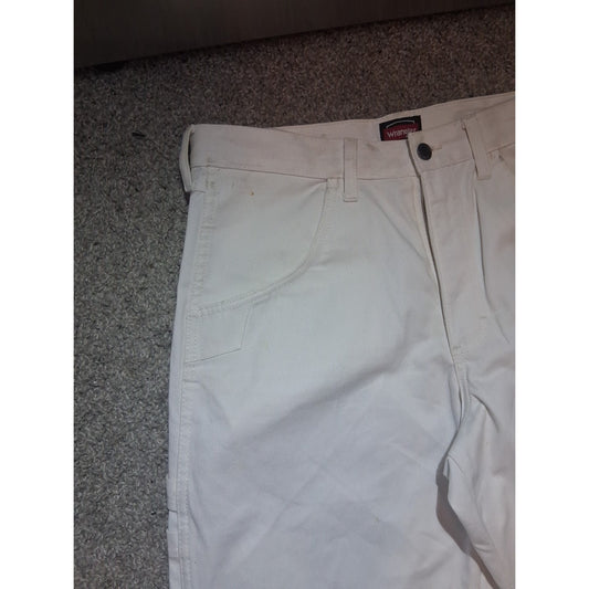 Wrangler Workwear Painters Pants White Relaxed Fit Men's Size 32x30 A3