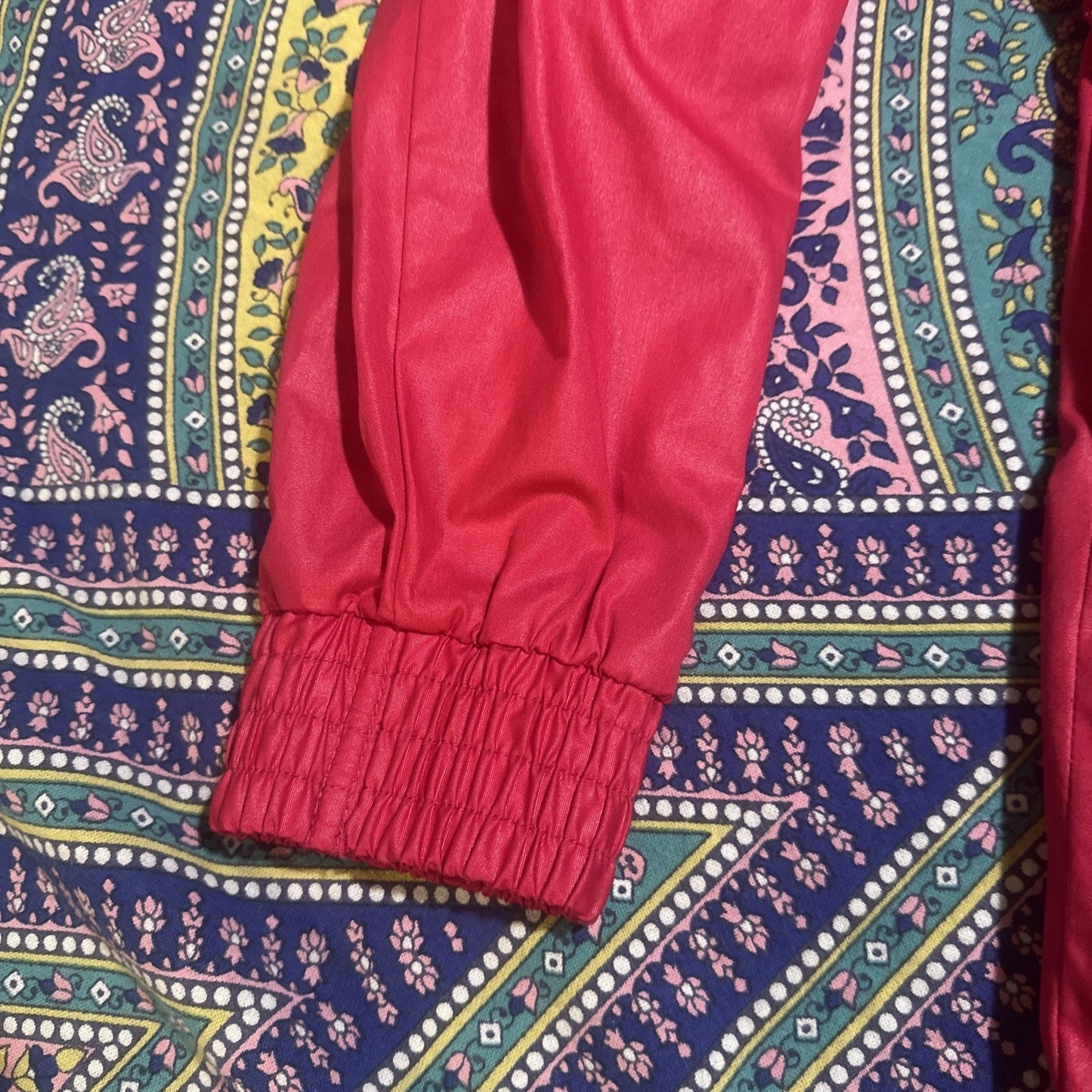 Koret Women’s M Button Bomber Jacket Hot Pink Polyester/Cotton Thailand Vtg